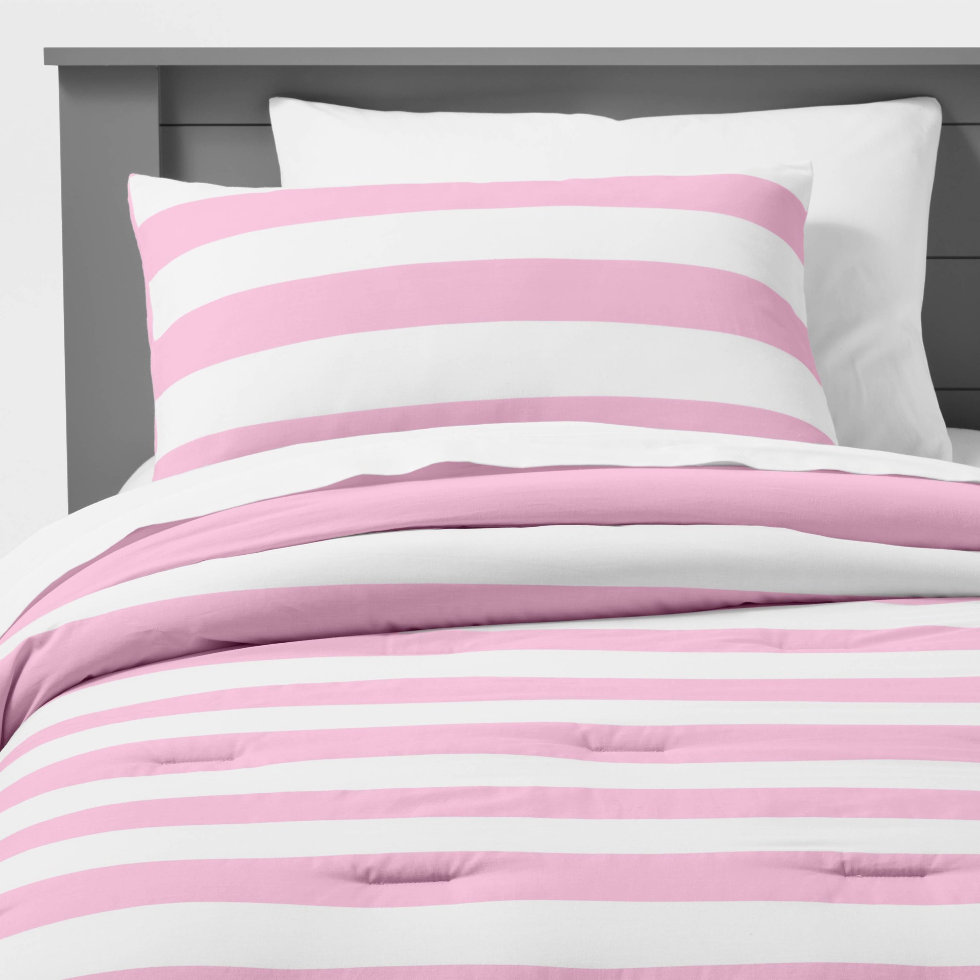 Twin Rugby Striped Cotton Comforter Set Purple Pillowfort 1 ct Shipt