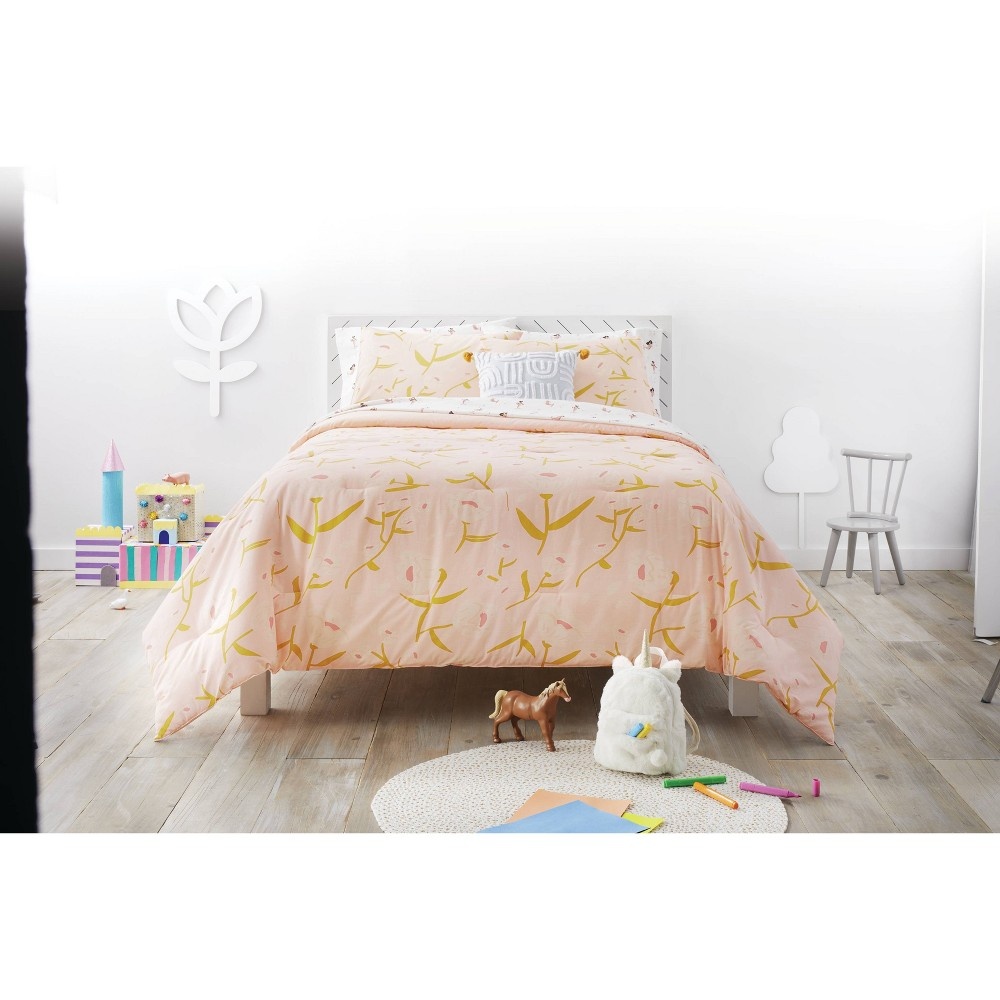 Queen Solid Cotton Kids' Sheet Set Pink - Pillowfort™ : Target