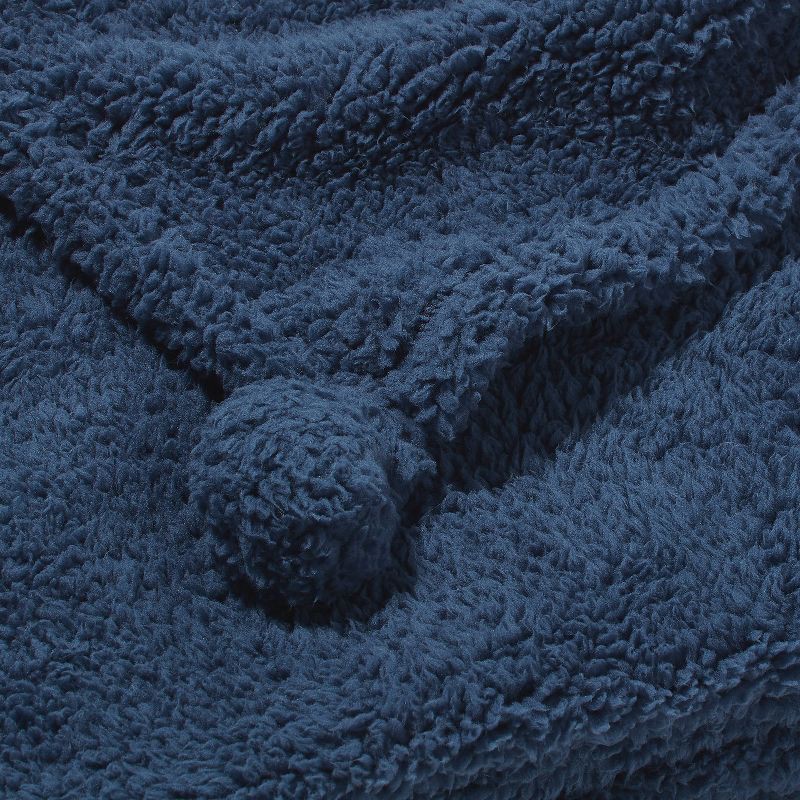 slide 3 of 4, Teddy Bear Plush Kids' Throw Navy - Pillowfort™: Sensory Friendly, 50x60in, OEKO-TEX Certified, Kids Blanket, 1 ct