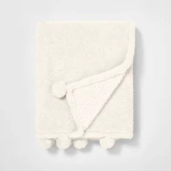 Teddy Bear Plush Kids' Throw Cream - Pillowfort™: Sensory Friendly Kids Blanket, 50x60in, OEKO-TEX Certified