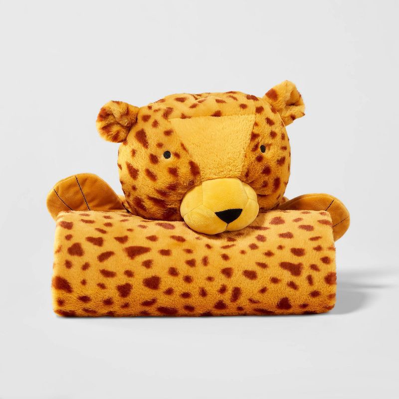 slide 3 of 4, Cheetah Kids' Hooded Blanket - Pillowfort, 1 ct