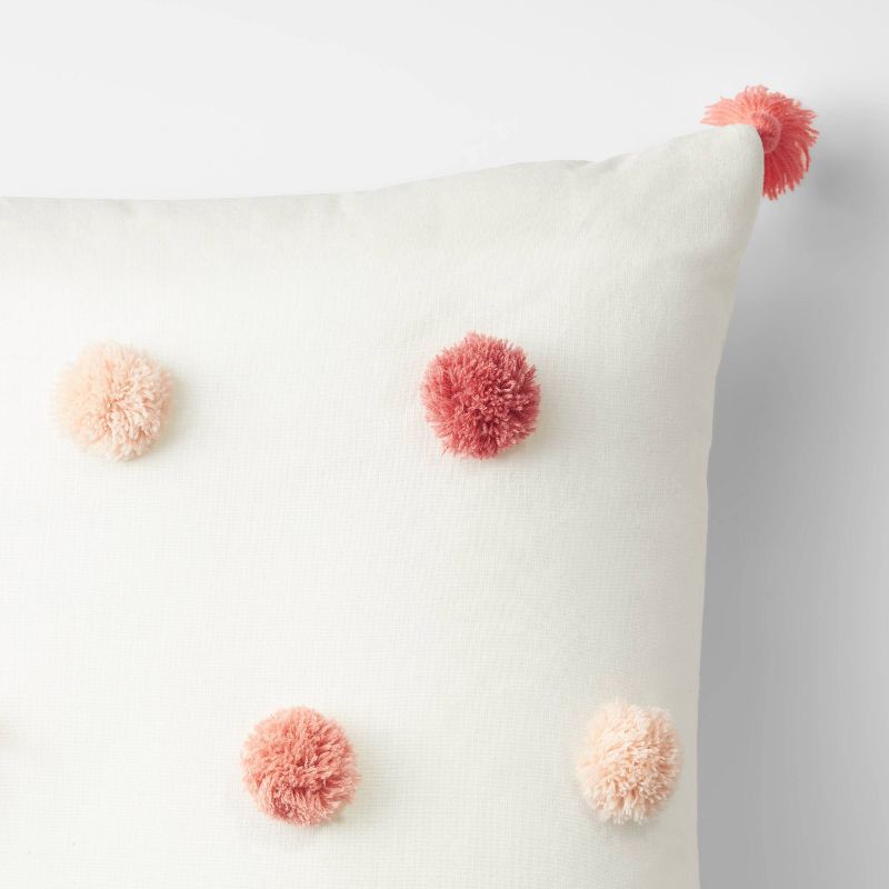 slide 2 of 6, Square Tassel Kids' Throw Pillow Pink - Pillowfort™, 1 ct