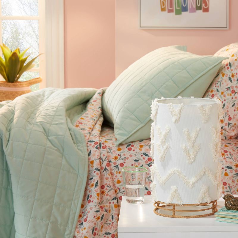 slide 2 of 6, Boho Rattan Cylinder Kids' Nightlight (Light Bulbs Not Included) - Pillowfort™, 1 ct