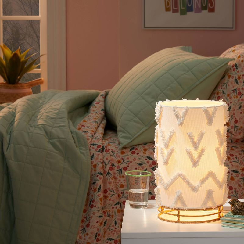 slide 3 of 6, Boho Rattan Cylinder Kids' Nightlight (Light Bulbs Not Included) - Pillowfort™, 1 ct