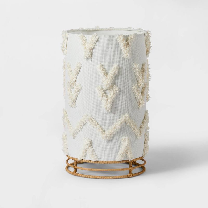 slide 1 of 6, Boho Rattan Cylinder Kids' Nightlight (Light Bulbs Not Included) - Pillowfort™, 1 ct