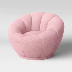 Tulip Kids' Chair Pink - Pillowfort™: Toddler Accent Chair, Upholstered, Solid Pattern, 1 Year Warranty, 150 lb Capacity
