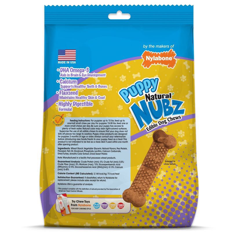 slide 2 of 8, Nylabone Nubz Puppy Turkey and Sweet Potato Dental Dog Treats - 13.2oz, 13.2 oz