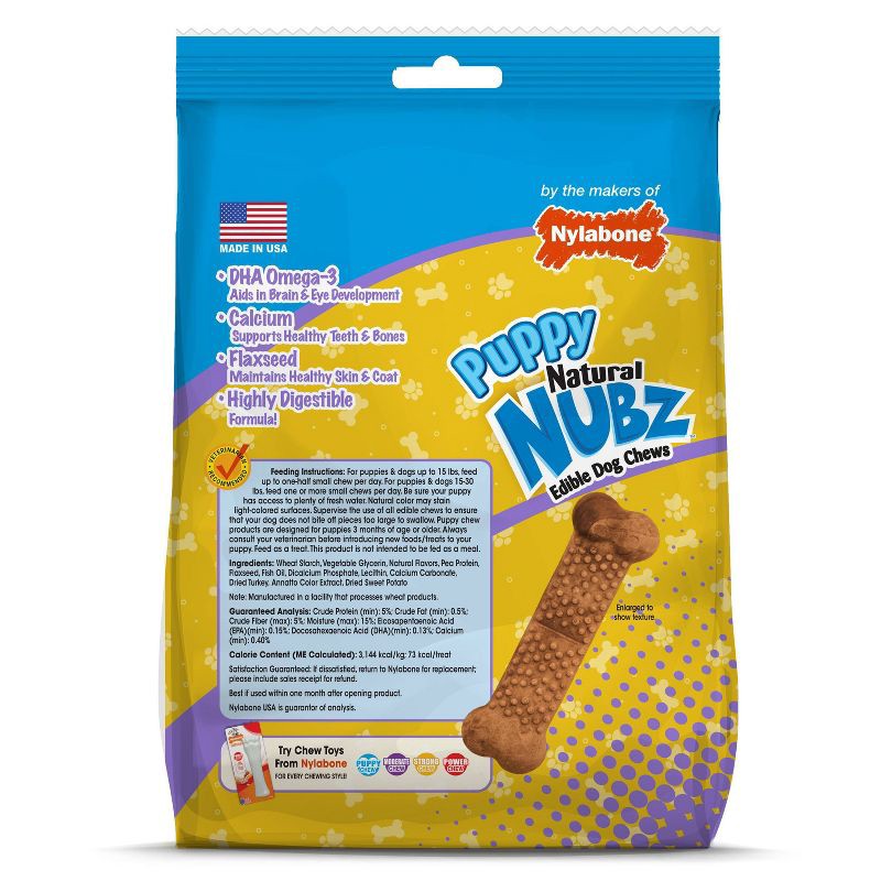 slide 8 of 8, Nylabone Nubz Puppy Turkey and Sweet Potato Dental Dog Treats - 13.2oz, 13.2 oz