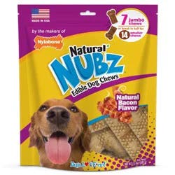 Nylabone Nubz Bacon Dental Chewy Dog Treats - 1.3lb/7ct