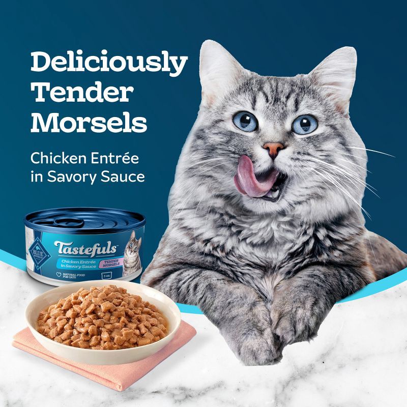 slide 5 of 11, Blue Buffalo Tastefuls Natural Tender Morsels Wet Cat Food with Chicken Entrée - 3oz, 3 oz