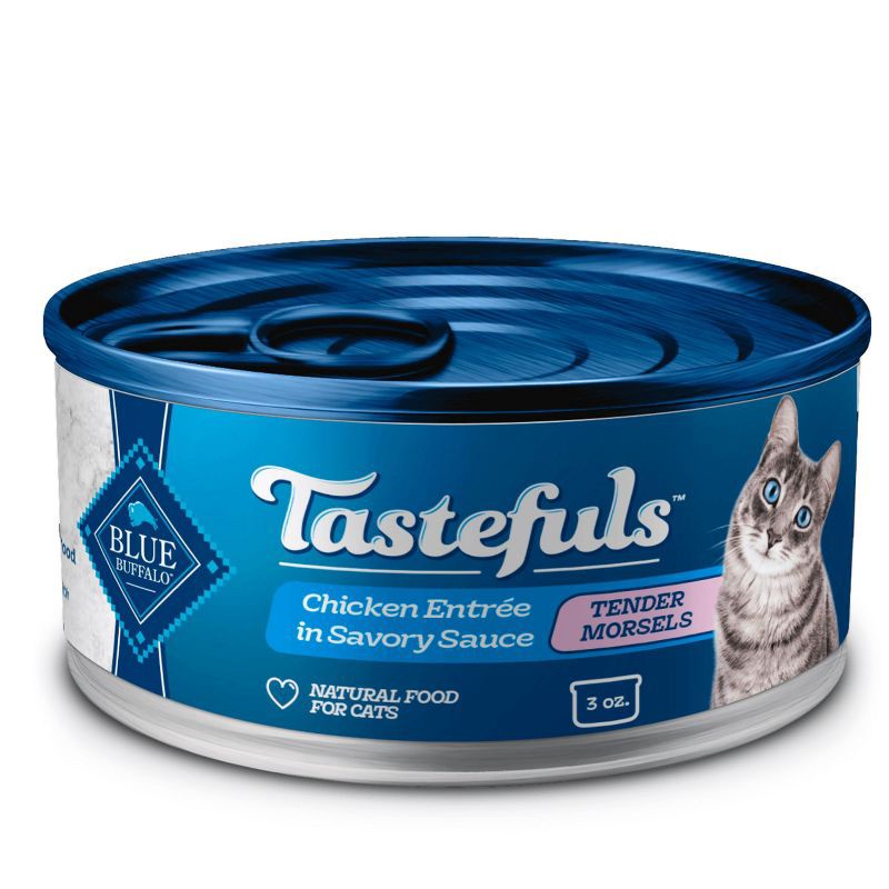 slide 1 of 11, Blue Buffalo Tastefuls Natural Tender Morsels Wet Cat Food with Chicken Entrée - 3oz, 3 oz