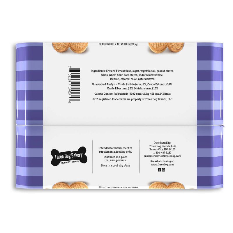 slide 2 of 7, Three Dog Bakery Puppy Peanut Butter Dog Treats - 11.8oz, 11.8 oz