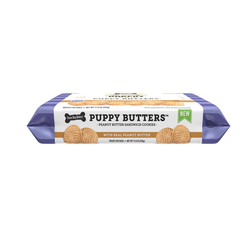 slide 6 of 7, Three Dog Bakery Puppy Peanut Butter Dog Treats - 11.8oz, 11.8 oz