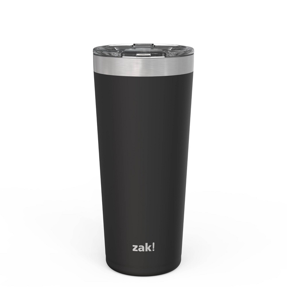 slide 3 of 6, Zak Designs Zak! Designs Double Wall Stainless Steel Latah Tumbler with Contour Lid - Black, 20 oz