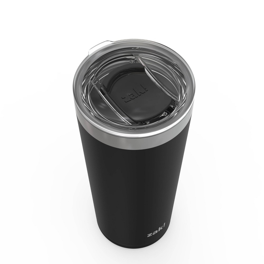 slide 6 of 6, Zak Designs Zak! Designs Double Wall Stainless Steel Latah Tumbler with Contour Lid - Black, 20 oz