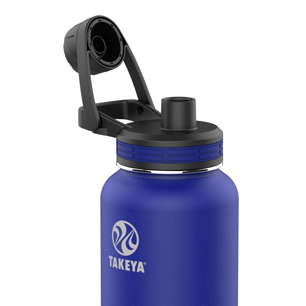 slide 3 of 3, Takeya 32oz Outdoor Essential Insulated Stainless Steel Water Bottle with Spout Cap - Neptune Blue, 1 ct
