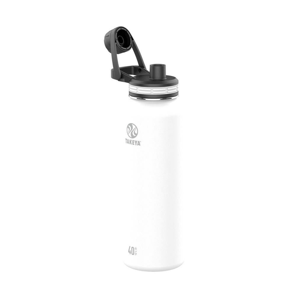slide 2 of 3, Takeya Outdoor Essential Insulated Stainless Steel Water Bottle with Spout Cap - White, 40 oz
