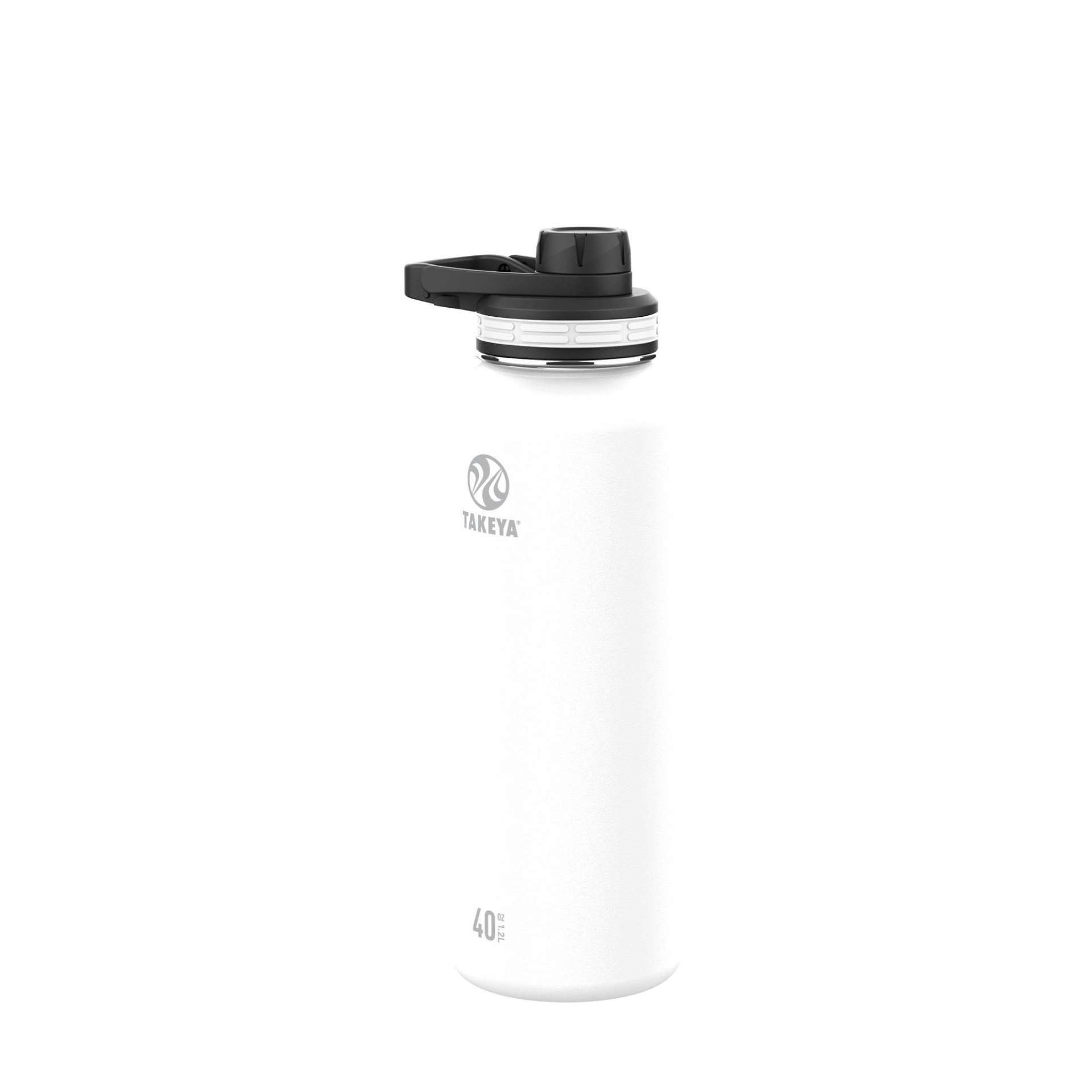slide 1 of 3, Takeya Outdoor Essential Insulated Stainless Steel Water Bottle with Spout Cap - White, 40 oz
