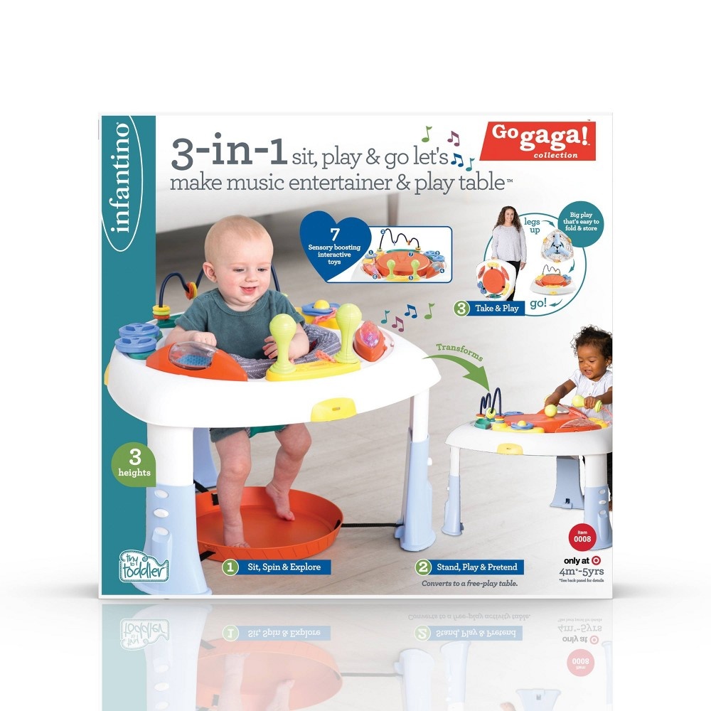 slide 10 of 18, Infantino Go gaga! 3-in-1 Sit Play & Go Let's Make Music Entertainer & Play Table, 1 ct