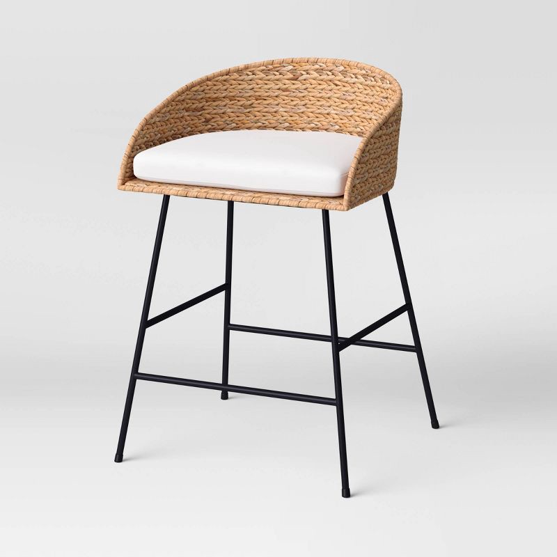 slide 1 of 6, Landis Woven Backed Counter Height Barstool with Cushion - Threshold™, 1 ct