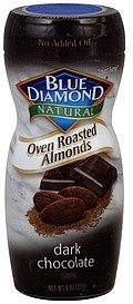 slide 1 of 1, Blue Diamond Natural Oven Roasted Dark Chocolate Almonds, 8 oz