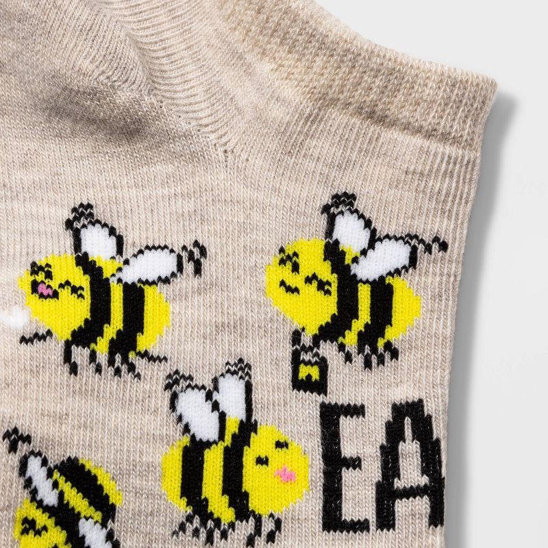 slide 2 of 2, Women's 'Easy Beezy' Bee Low Cut Socks - Oatmeal Heather 4-10, 1 ct