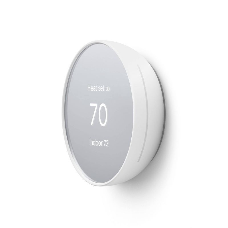 slide 2 of 7, Google Nest Thermostat Cotton Snow: Energy Star Certified, Wi-Fi Enabled, Smartphone App Control, Backlit Display, 1 ct