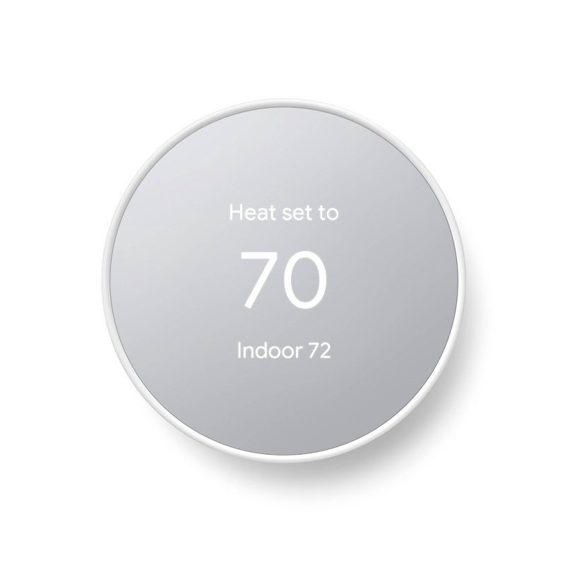 slide 1 of 7, Google Nest Thermostat Cotton Snow: Energy Star Certified, Wi-Fi Enabled, Smartphone App Control, Backlit Display, 1 ct