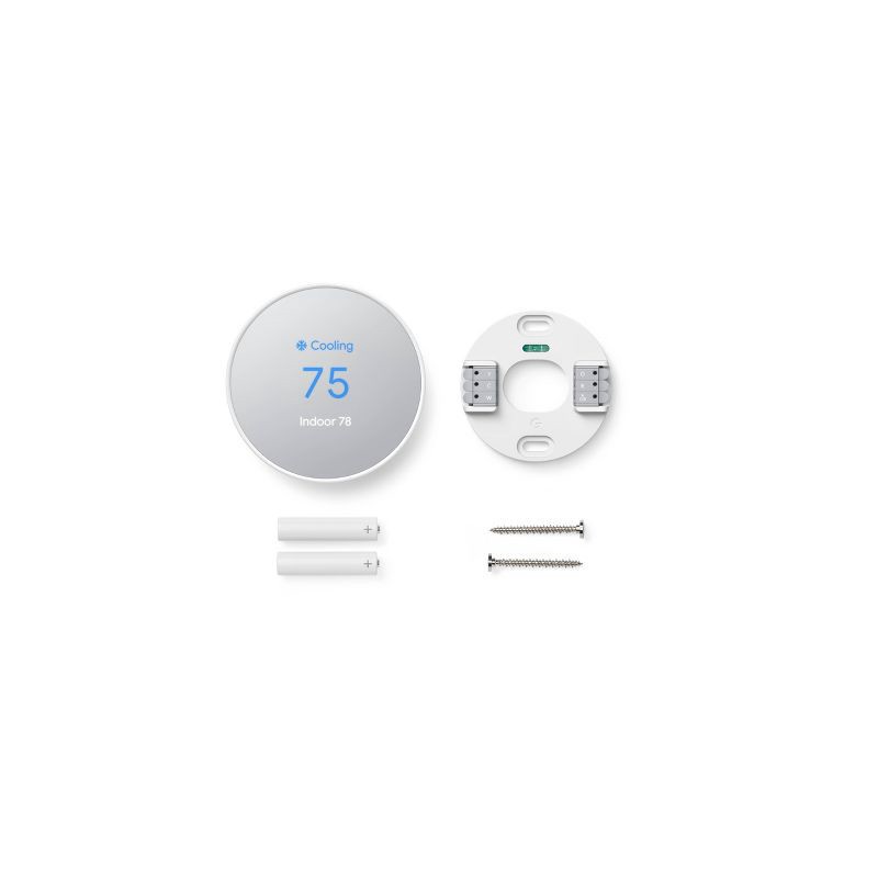 slide 4 of 7, Google Nest Thermostat Cotton Snow: Energy Star Certified, Wi-Fi Enabled, Smartphone App Control, Backlit Display, 1 ct