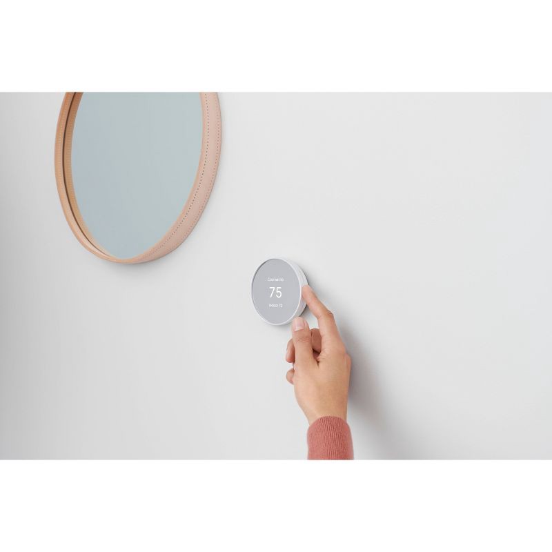 slide 6 of 7, Google Nest Thermostat Cotton Snow: Energy Star Certified, Wi-Fi Enabled, Smartphone App Control, Backlit Display, 1 ct