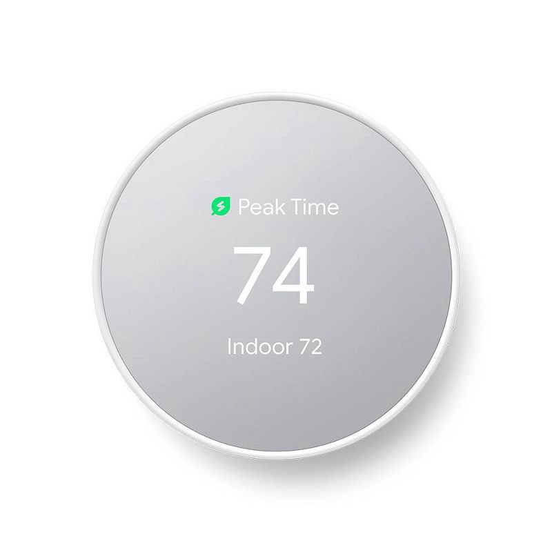 slide 7 of 7, Google Nest Thermostat Cotton Snow: Energy Star Certified, Wi-Fi Enabled, Smartphone App Control, Backlit Display, 1 ct