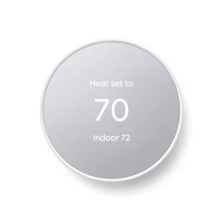 Google Nest Thermostat Cotton Snow: Energy Star Certified, Wi-Fi Enabled, Smartphone App Control, Backlit Display