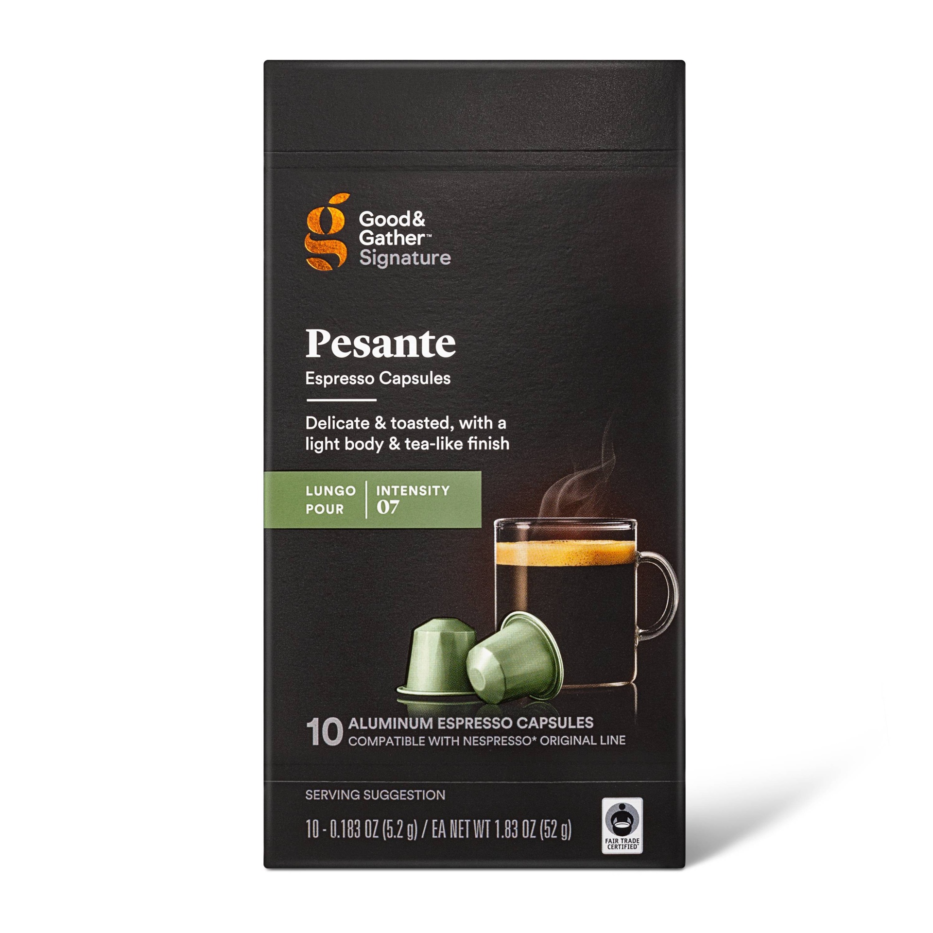 slide 1 of 4, Signature Lungo Pesante Pods Espresso Roast Coffee - 10ct - Good & Gather, 10 ct