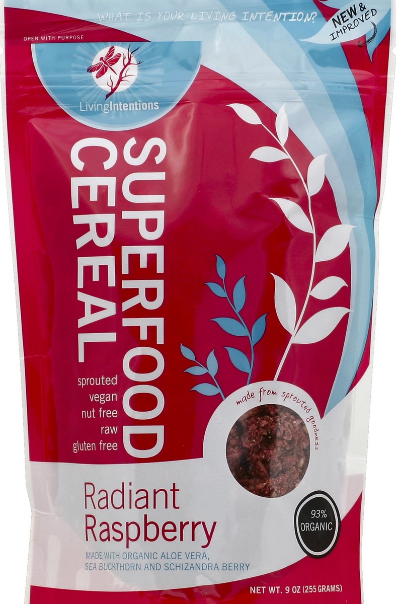 slide 2 of 2, Living Intentions Cereal Radiant Raspberry Superfood, 9 oz