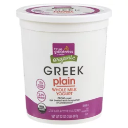 True Goodness Organic Whole Milk Plain Greek Yogurt