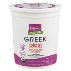True Goodness Organic Whole Milk Plain Greek Yogurt