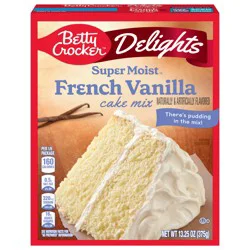 Betty Crocker Delights Super Moist French Vanilla Cake Mix, Holiday Baking, 13.25 oz