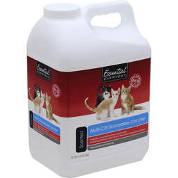 slide 1 of 1, Essential Everyday Cat Litter, Scoopable, Multi-Cat, Scented, 21 lb