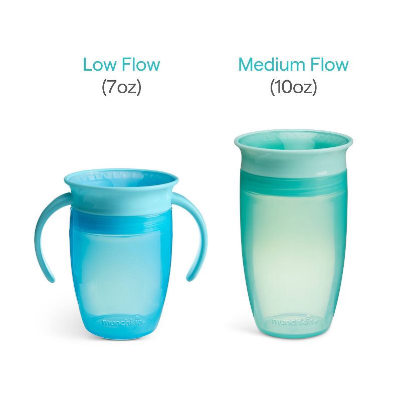 slide 5 of 7, Munchkin Miracle 360 Trainer Cup 7oz/2pk - Blue/Mint, 2 ct; 7 oz