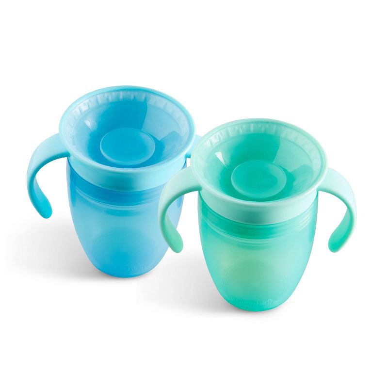 slide 6 of 7, Munchkin Miracle 360 Trainer Cup 7oz/2pk - Blue/Mint, 2 ct; 7 oz