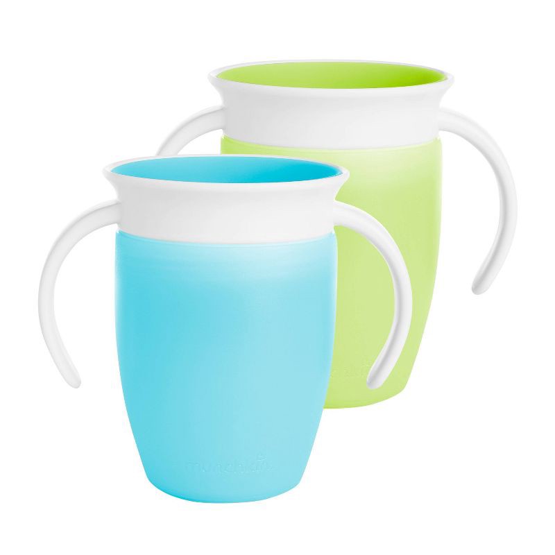 slide 1 of 5, Munchkin Miracle 360° 2pk Trainer Cup - Blue/Green - 14oz, 2 ct; 14 oz