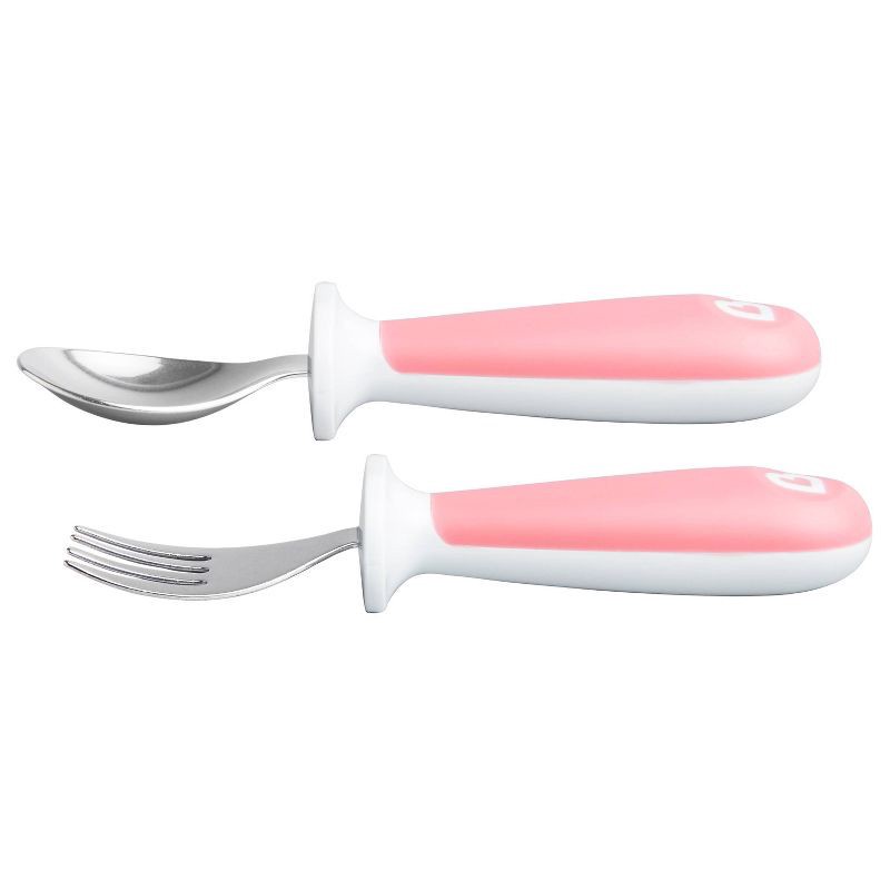 slide 2 of 6, Munchkin Raise Toddler Fork and Spoon Set - 2pk – Pink, 1 ct