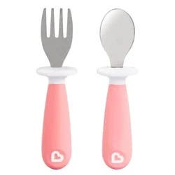 Munchkin Raise Toddler Fork and Spoon Set - 2pk – Pink
