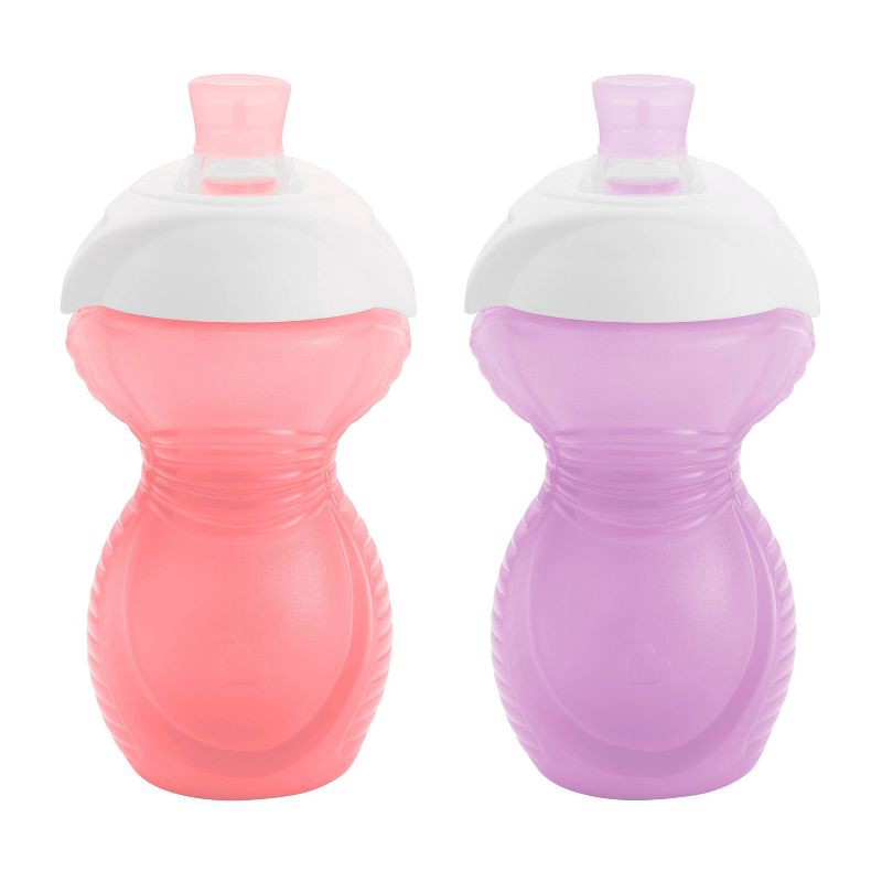slide 1 of 3, Munchkin Click Lock 9oz Bite Proof Sippy Cup - 2pk - Pink/Purple, 2 ct; 9 oz