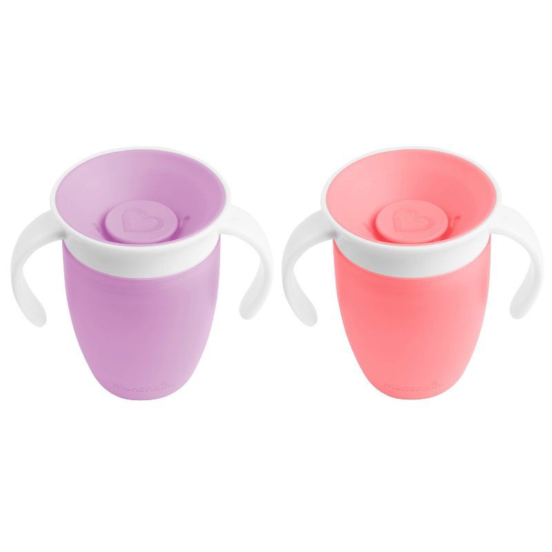 slide 4 of 4, Munchkin Miracle 360° 2pk Trainer Cup - Pink/Purple - 14oz, 2 ct; 14 oz