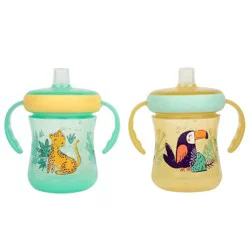 The First Years Soft Spout Trainer Cups - Rainforest - 2pk/7oz