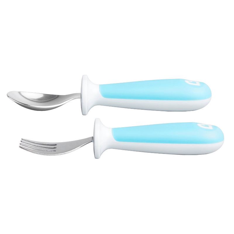 slide 2 of 6, Munchkin Raise Toddler Fork and Spoon Set - 2pk – Blue, 1 ct