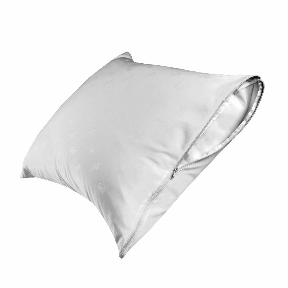 slide 2 of 7, Sealy Standard Clean Comfort Antimicrobial Pillow Protector White, 1 ct