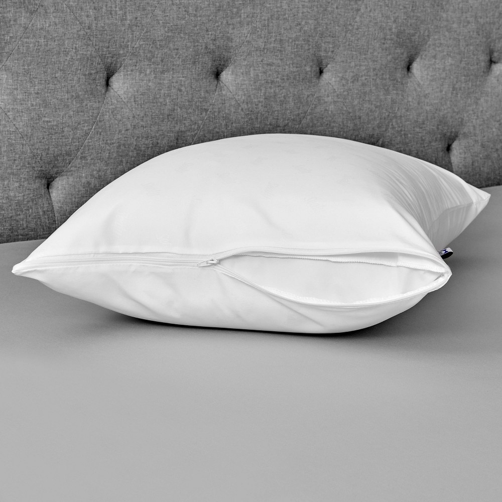 slide 3 of 7, Sealy Standard Clean Comfort Antimicrobial Pillow Protector White, 1 ct