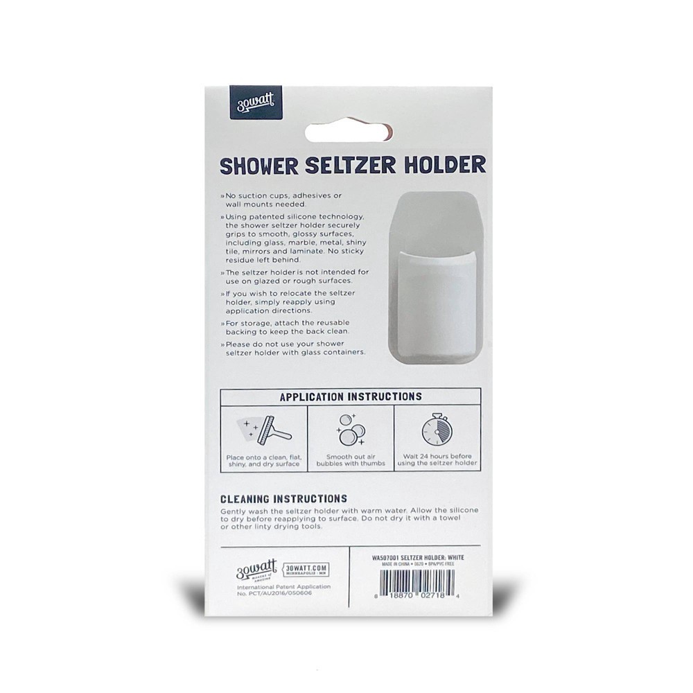 slide 4 of 7, 30 Watt 12oz Shower Seltzer Drinkware Holder White, 12 oz